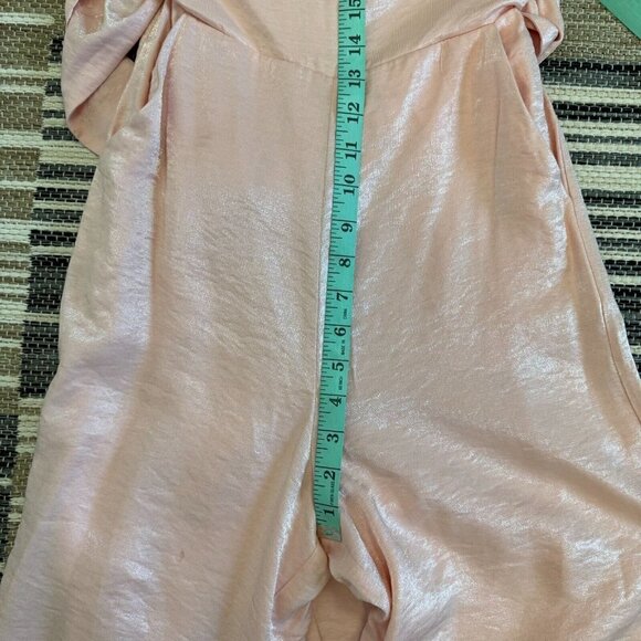 Majorelle Women's Naomi Jumpsuit Strapless Tie Waist Wide Leg Pink Cloud XXS - Picture 15 of 16